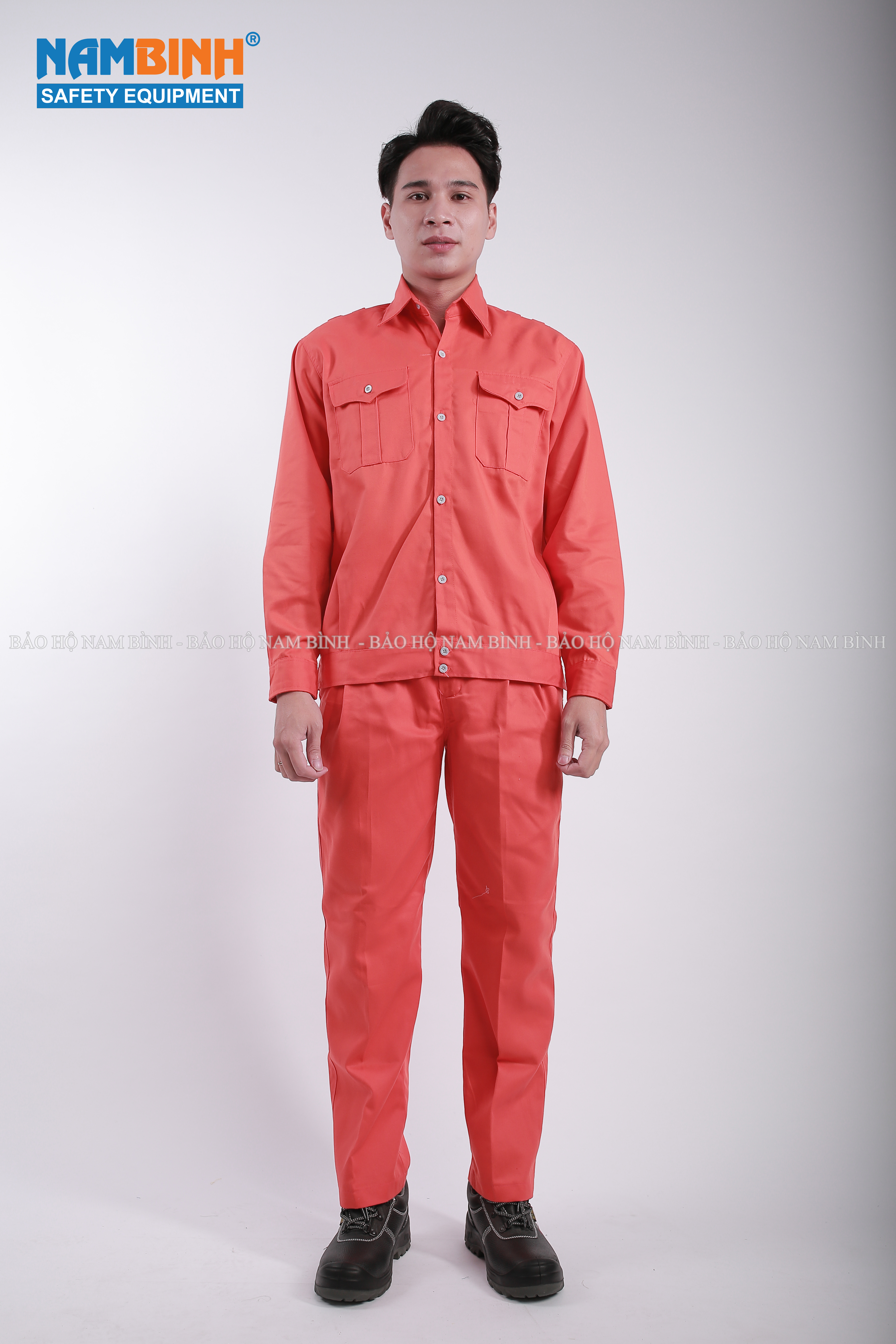Quần Áo Kaki Nam Định May Sẵn - Mầu Cam Thợ Điện