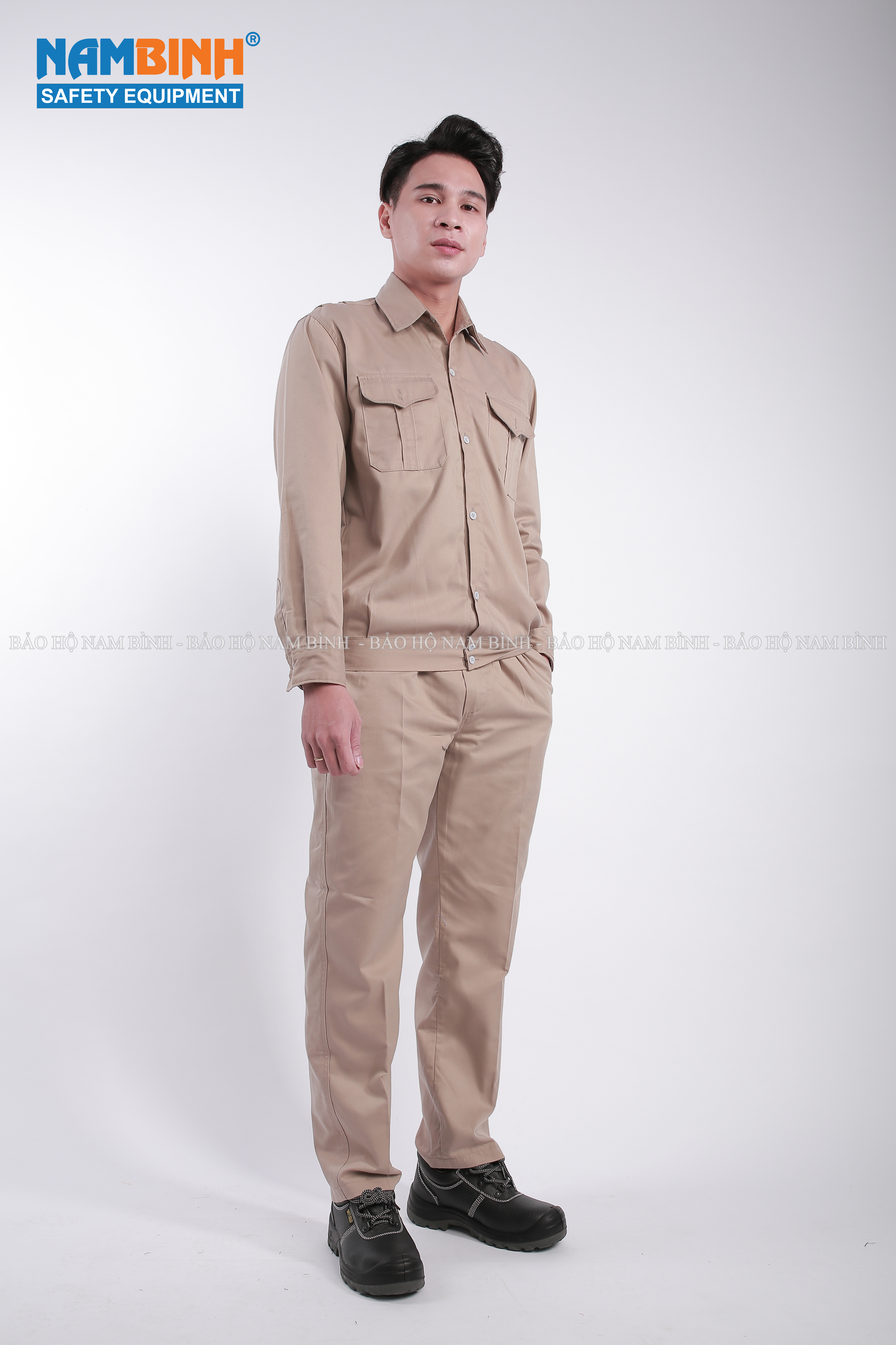 Quần Áo Kaki Nam Định May Sẵn - Mầu Ghi Đất